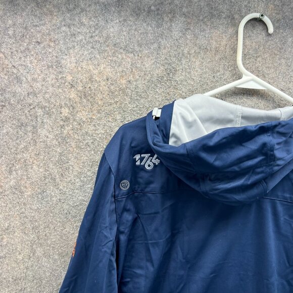Graham Luxe Jacket Mens Medium Navy Blue Full Zip Hooded Windbreaker Activewear - Picture 11 of 12